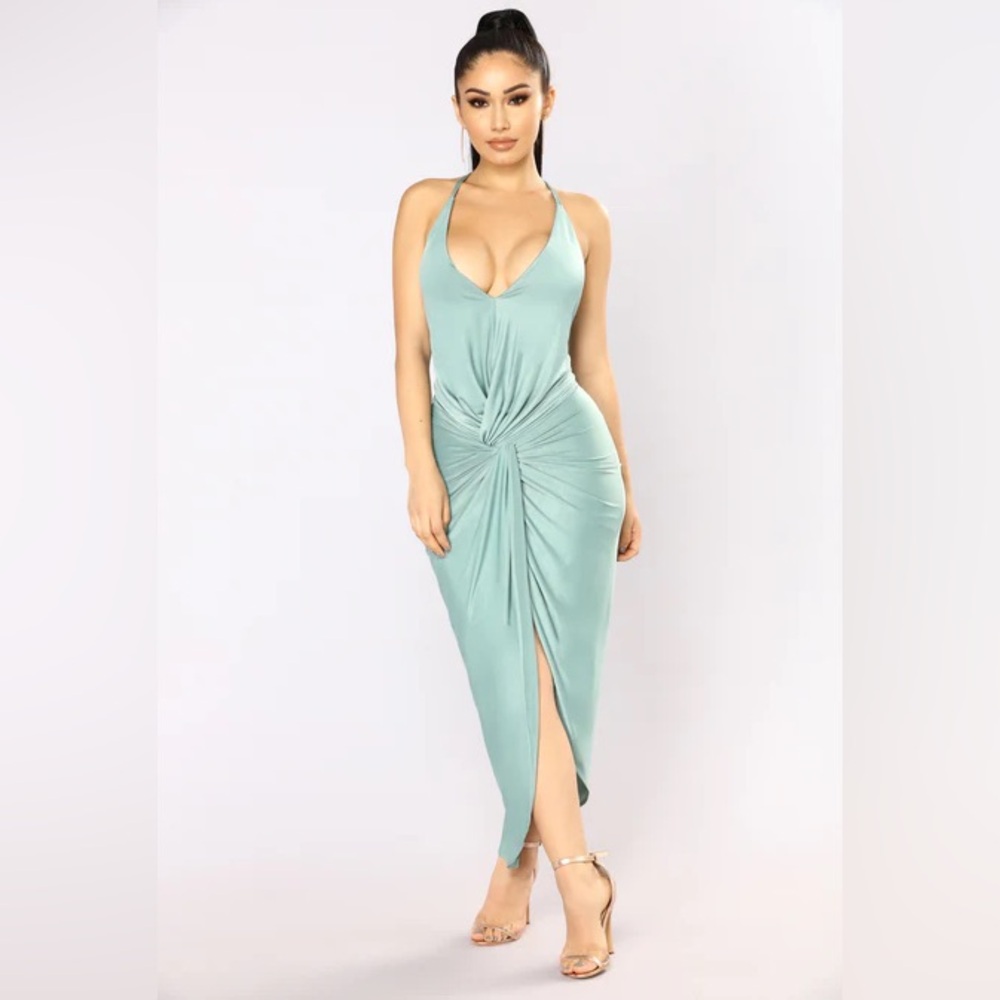 NWT Fashion Nova Livia Sage Midi Dress, XS